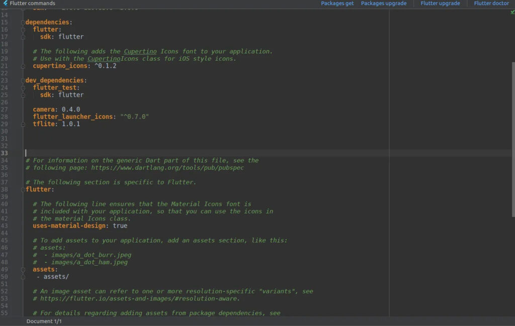 pubspec.yaml configuration
